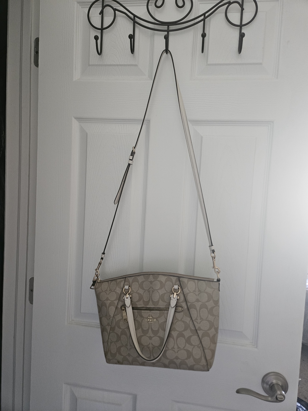 Coach Beige/Chalk Signature Tote with Gold Hardware - Picture 6 of 16